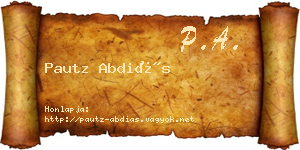 Pautz Abdiás névjegykártya